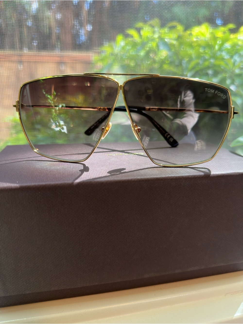 Tom Ford Gold Frame Aviator Sunglasses
